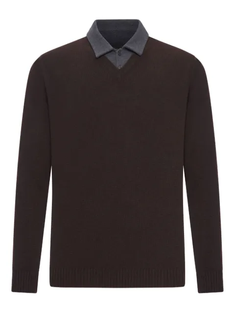 Roberto Collina cotton-piquet contrast-collar polo shirt Brown 253M37002SU