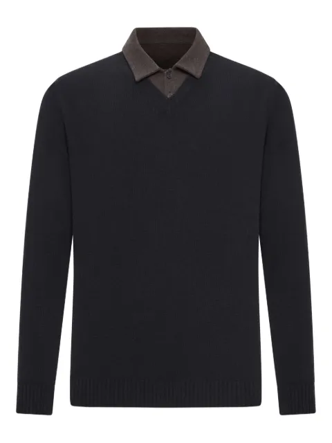Roberto Collina contrast-collar cotton-piquet polo shirt Black 253M37002SU
