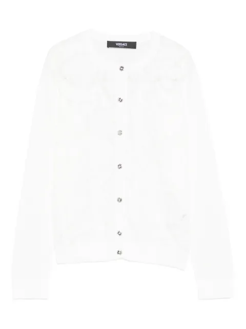 Versace Baroque-pattern lace cardigan White 10226851A16719