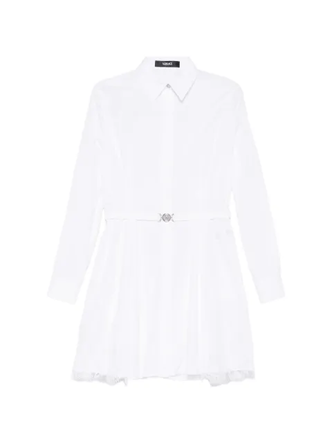 Versace lace-trim cotton-poplin mini shirt dress White 10226201A13878