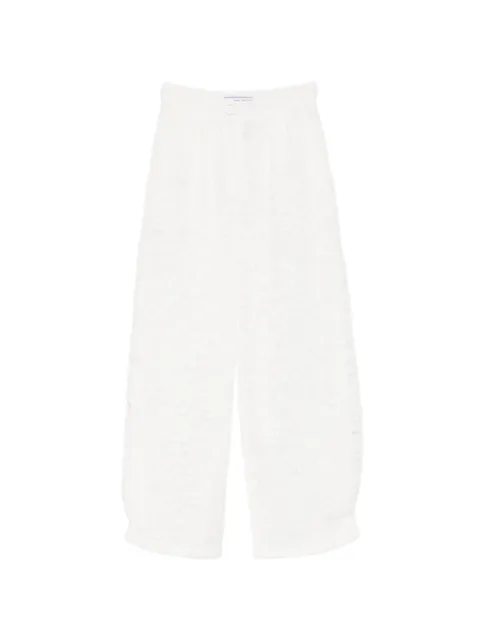 Rowen Rose floral-print high-waist trousers White PNTRR286