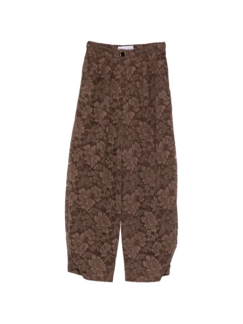 Rowen Rose floral-print trousers Brown PNTRR286