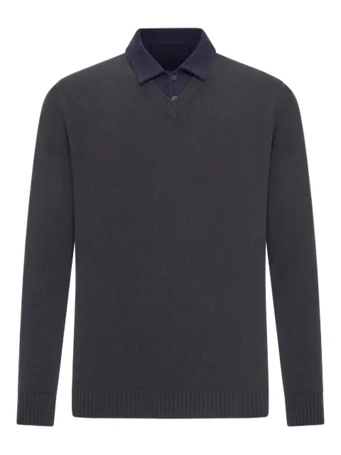 Roberto Collina cotton-piquet contrast-collar polo shirt Grey 253M37002SU