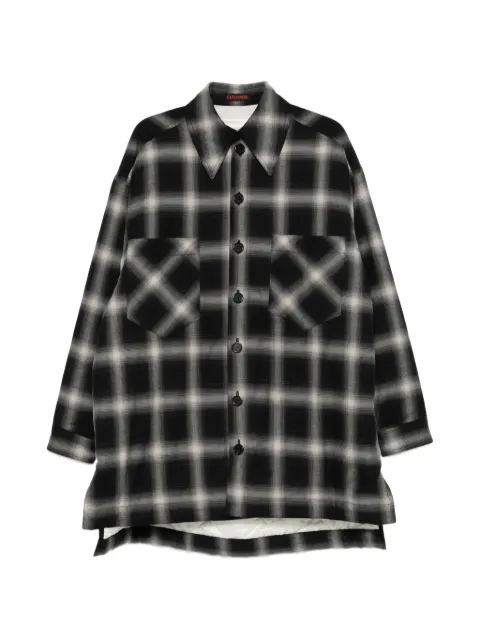 LỰU ĐẠN checked flannel overshirt Black MJ078WOCC907