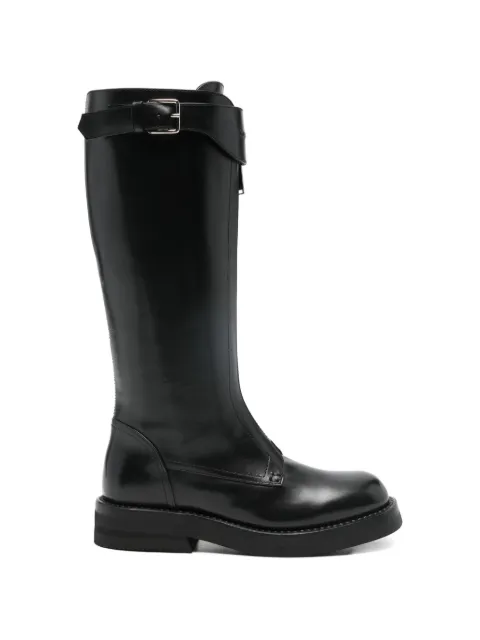 Alexander McQueen Countryside buckle leather knee boots Black 852025WHAE31000
