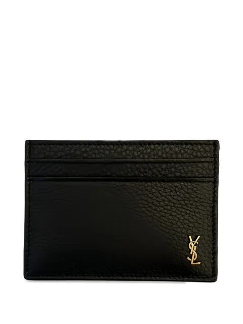 Saint Laurent logo-plaque leather card holder Black 847951AAET9