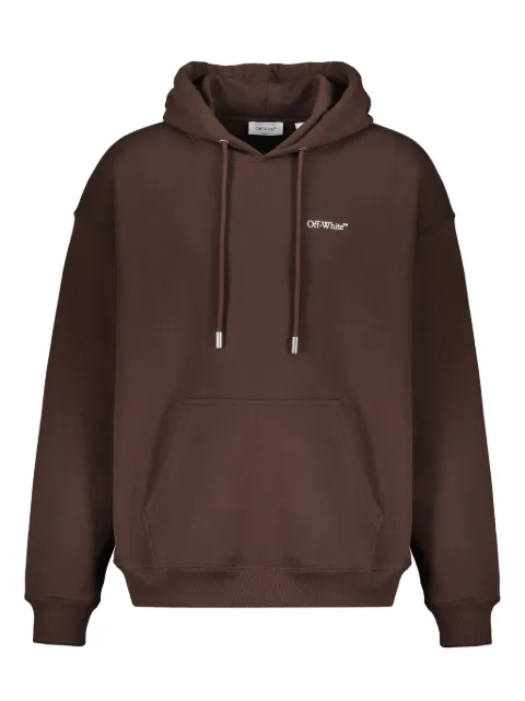 Off-White logo-print hoodie Brown 44MBB085G5F00K6E01