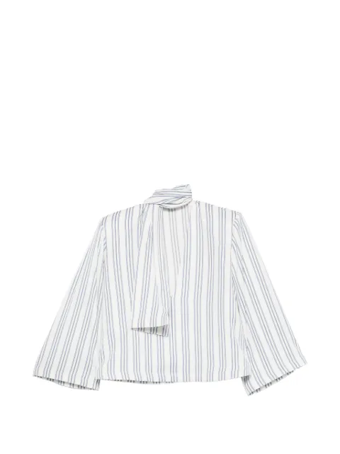 Rowen Rose scarf-detail striped shirt White TOPRR451TV2