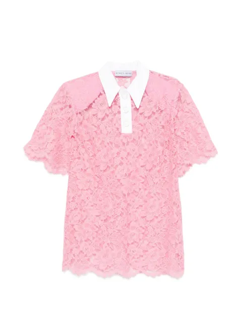 Rowen Rose lace polo top Pink TOPRR083