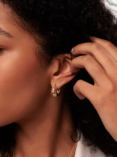 Sydney Evan Wallpaper huggie earrings Gold EKE2129Y