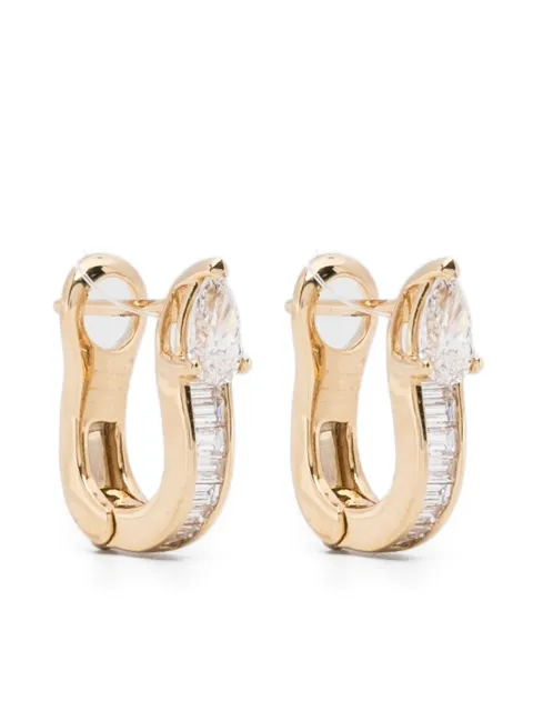 Anita Ko 18CT yellow gold Saturn diamond huggies Gold AKEHSATYG