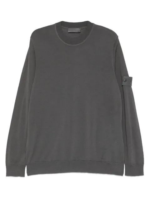 Stone Island logo-patch crew-neck sweater Grey K2S155100074S00FC