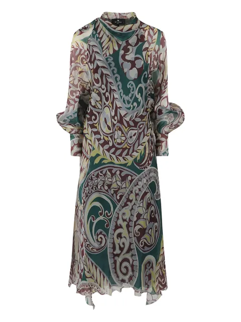 ETRO paisley-print silk dress Green WRHA047799SA1K3