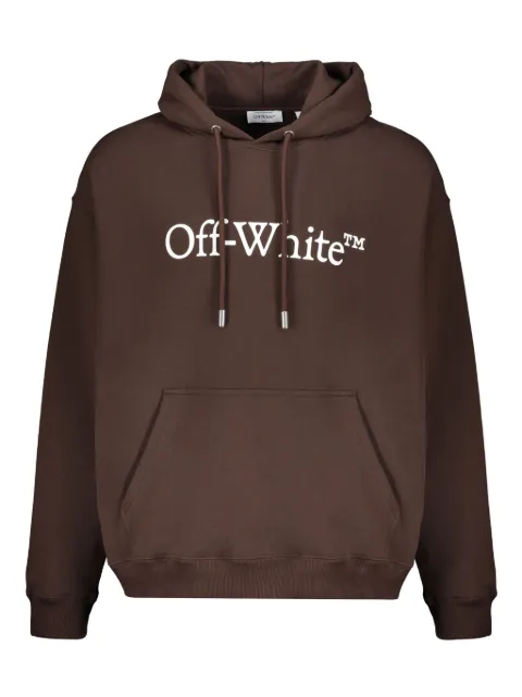Off-White logo-print hoodie Brown 44MBB085G5F00Q6E01