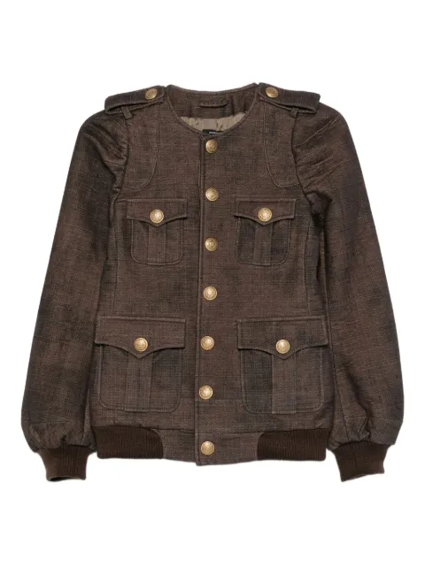 R13 mélange-effect multi-pocket jacket Brown R13WR506R617A
