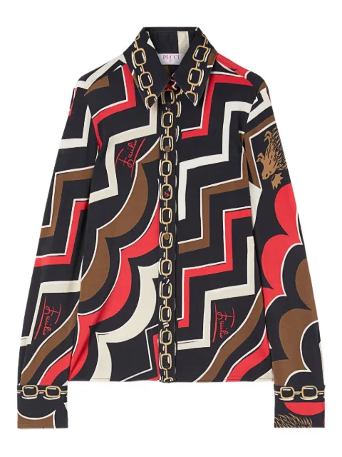 PUCCI Istrice print jersey shirt Black 5UJJ065U727