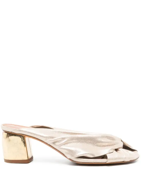 Forte Forte twisted block-heel sandals Gold 14710MYSHOES