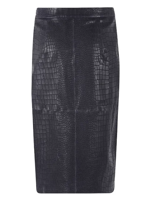 Enes crocodile-effect slit skirt Grey SELMACROCO