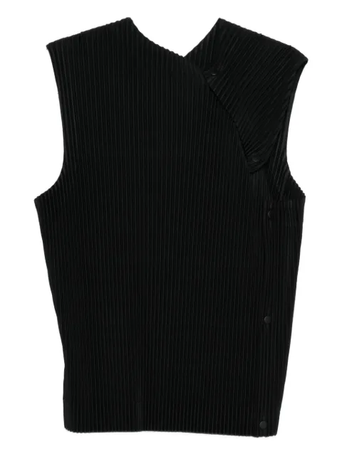 Homme Plissé Issey Miyake pleated vest Black HP58JE240