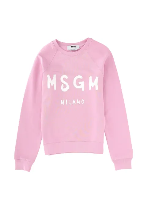 MSGM logo-print crew-neck sweatshirt Pink 3941MDM51325779913