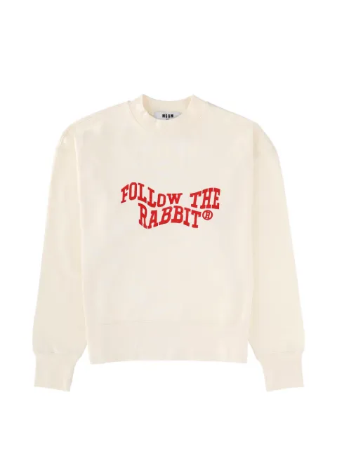 MSGM printed round-neck knitwear Neutrals 3941MDM9325779902