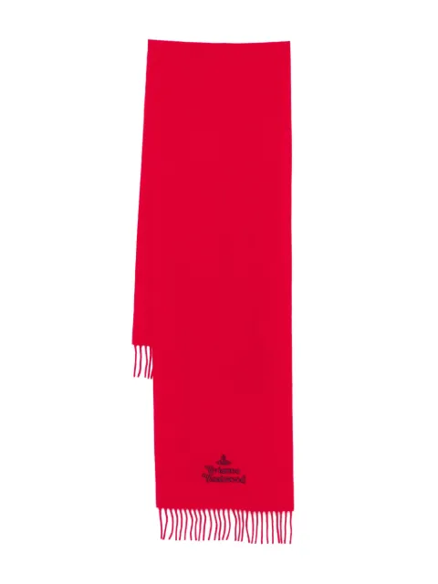 Vivienne Westwood logo-embroidered scarf Red 81030007W00Q7AAB