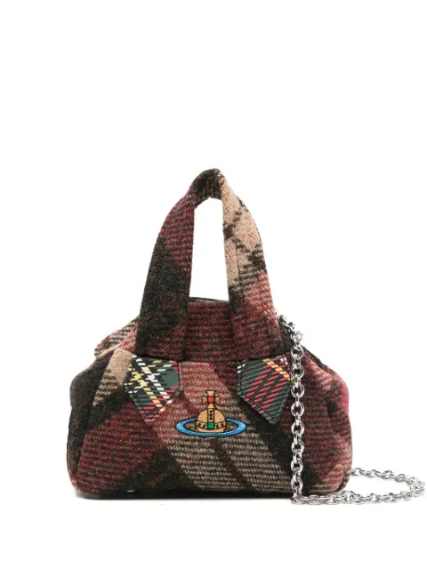 Vivienne Westwood logo-embroidered mini tote bag Brown 4703000KWW018D