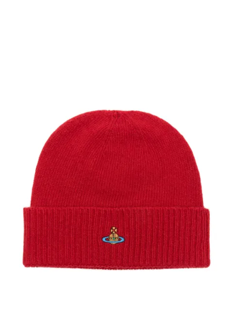 Vivienne Westwood Orb-embroidered beanie Red 8102001CK0069
