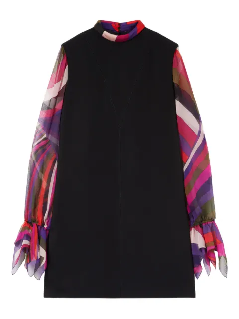PUCCI printed-sleeve sheath dress Black 5URG755U601