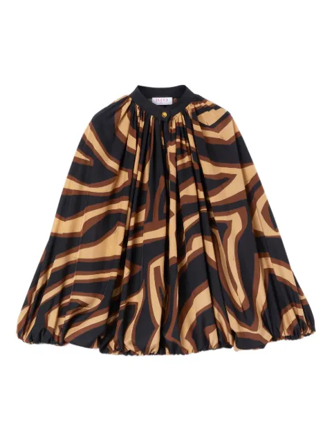 PUCCI Labirinto print voluminous blouse Black 5URM215U746