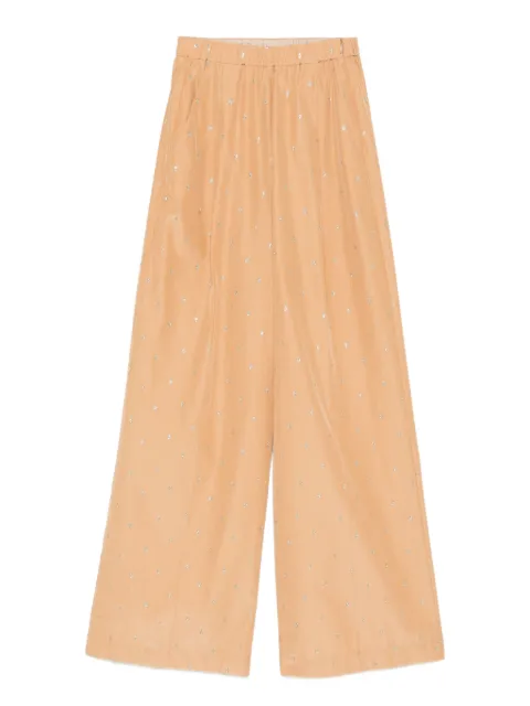 Forte Forte glitter-detailed palazzo pants Orange 14576MYPANTS