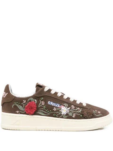 Autry floral-appliqué sneakers Brown ADLWEY03
