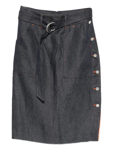 Hermès Pre-Owned 2010s belted buttoned skirt Blue HE750MH