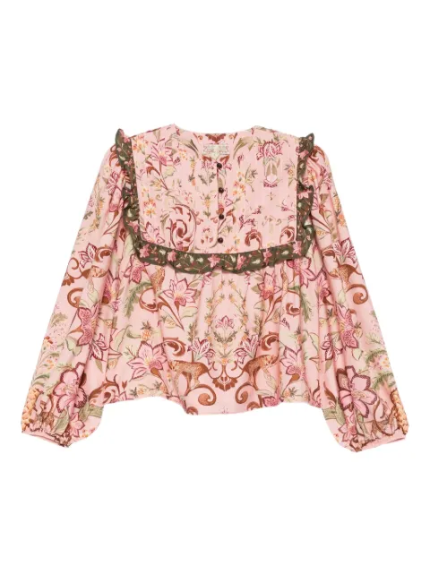 Barbour x FARM Rio printed blouse Pink LSH1718MI11