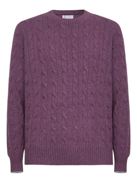 Brunello Cucinelli cable-knit cashmere sweater Purple M22707200CHL69