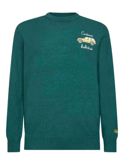 MC2 Saint Barth car-artwork-embroidered sweater Green HER0024