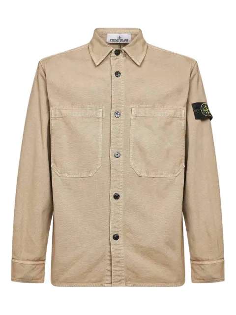 Stone Island patch-pockets badge shirt Neutrals K2S151200025S0184
