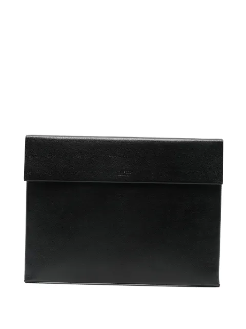 TOM FORD logo-debossed leather clutch bag Black H0692LGO033N