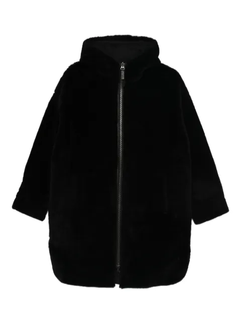 Yves Salomon hooded zip-fastening coat Black 23WFM06793M05X