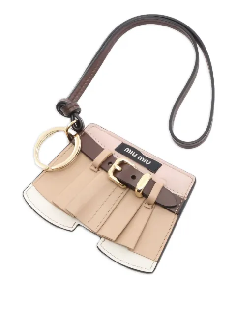 Miu Miu Pre-Owned 2020s leather keyring Neutrals 1019786