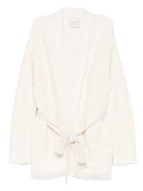 Forte Forte fringed belted cardigan White 14669MYKNIT