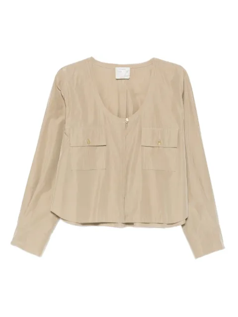 Forte Forte flap-pocket long-sleeved blouse Neutrals 14567MYSHIRT