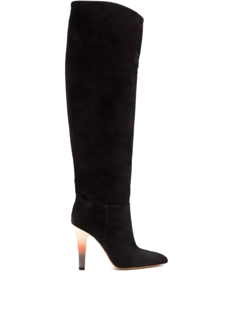 Paris Texas 10mm pointed suede heel boots Black PX1786XV0GS