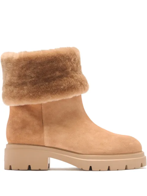 Stuart Weitzman Hudson fur-trim boots Neutrals SN093