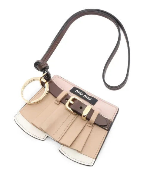 Miu Miu Pre-Owned 2020s leather keyring Neutrals 1019785
