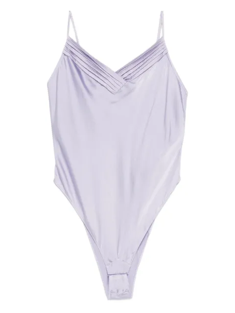 Forte Forte V-neck ruched body Purple 14586MYLINGERIE