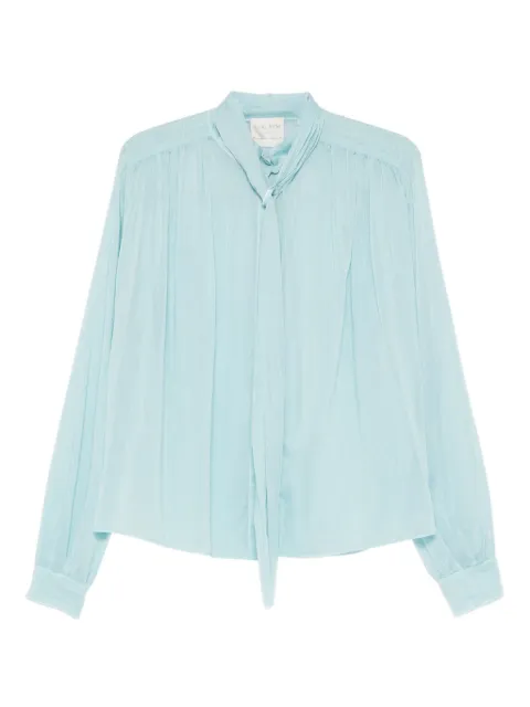 Forte Forte tie-neck long-sleeve blouse Blue 14619MYSHIRT