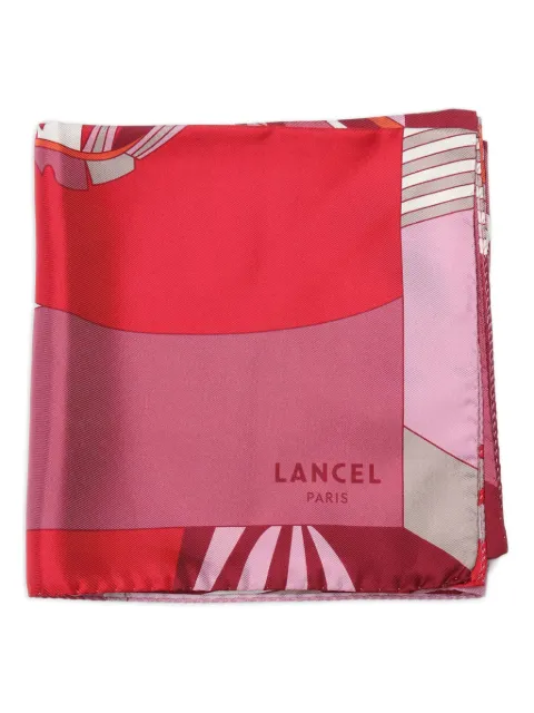 Lancel arabesque silk scarf Red A08482