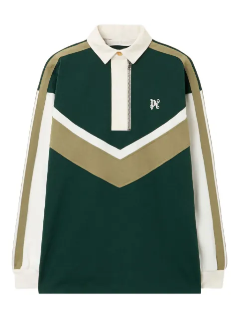 Palm Angels monogram colourblock polo shirt Green PWGC011F25FAB0015203