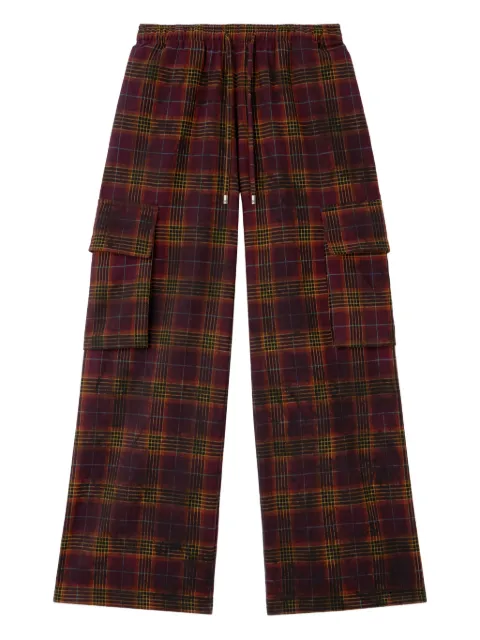 Palm Angels checked cargo pants Red PWCF016F25FAB0012884